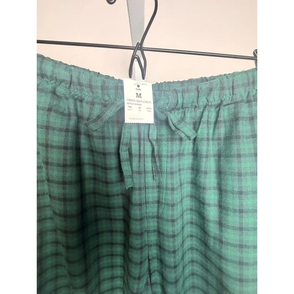 Auden Women’s Green Plaid Wide Leg Pajama Pants Medium Lounge Sleepwear - Picture 3 of 5